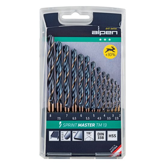 Hss Sprint Drill Bit Set 13 Piece 2-8mm X 0.5